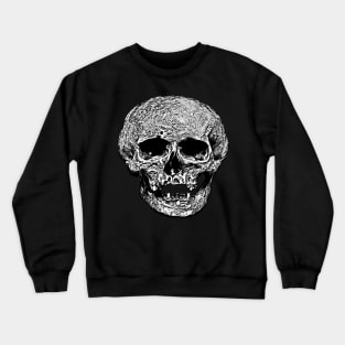 Vile Grungy Skull Art Illustration In Black and White Crewneck Sweatshirt